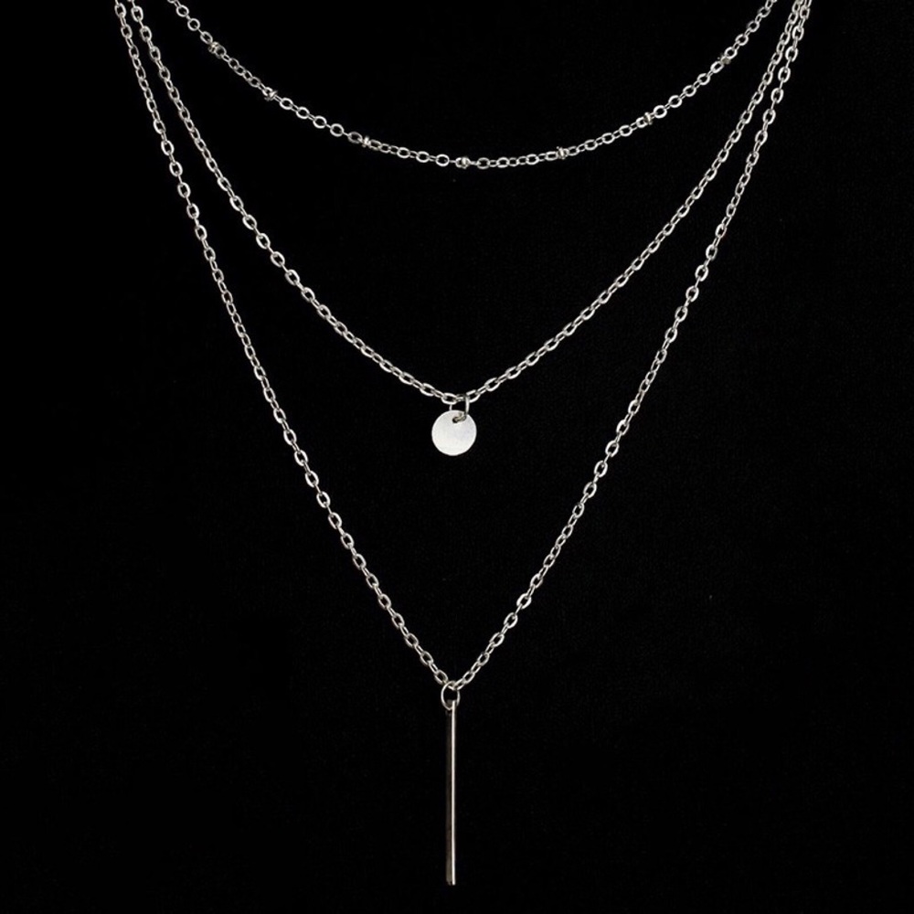 Boho Multilayer Coin and Bar Necklace - Picture 7 of 8